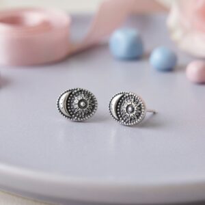 Vintage Oxidised Spiral Stud Earrings