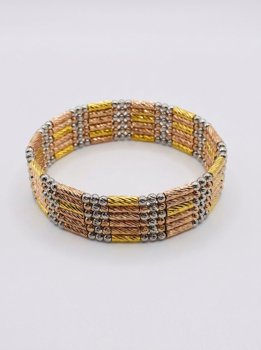 Luxury Tri-Tone Stretch Bracelet