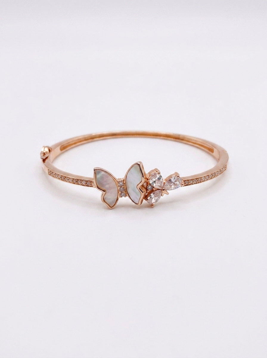 Rose Gold Butterfly Crystal Bracelet